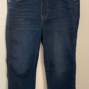 Gloria Vanderbilt Dark Blue Denim Elastic Waist Capris